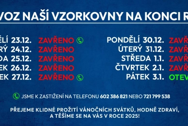 Provoz na konci roku 2024